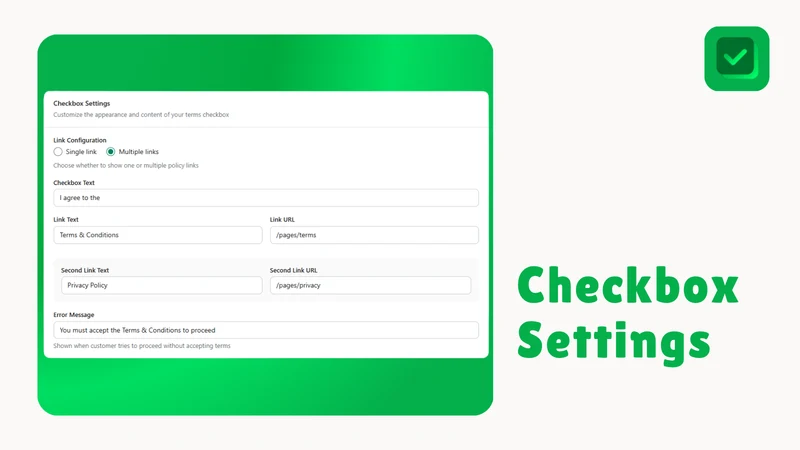 T&C ‑ Terms Checkbox