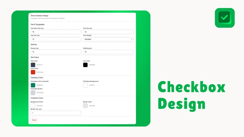 T&C ‑ Terms Checkbox
