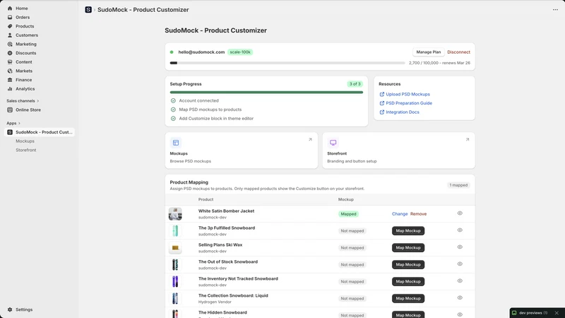 SudoMock ‑ Product Customizer