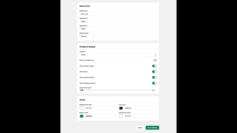 QuickCart Sticky Bar