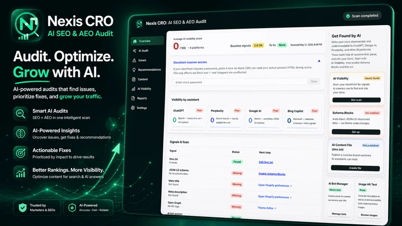 Nexis CRO: AI SEO & AEO Audit
