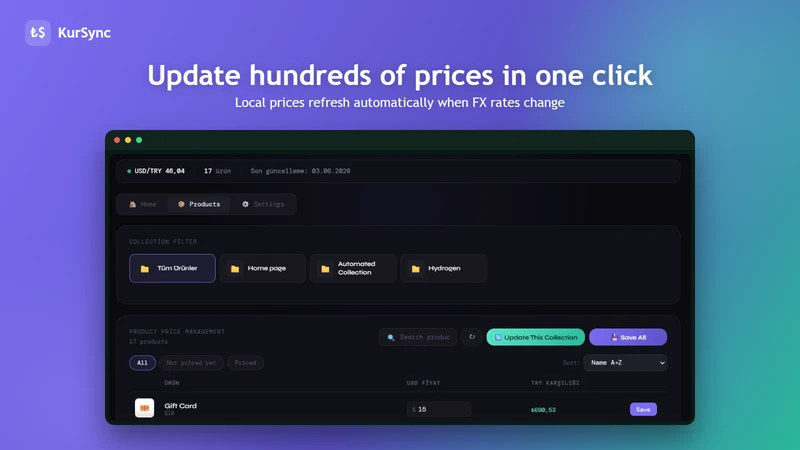 KurSync Auto Pricing
