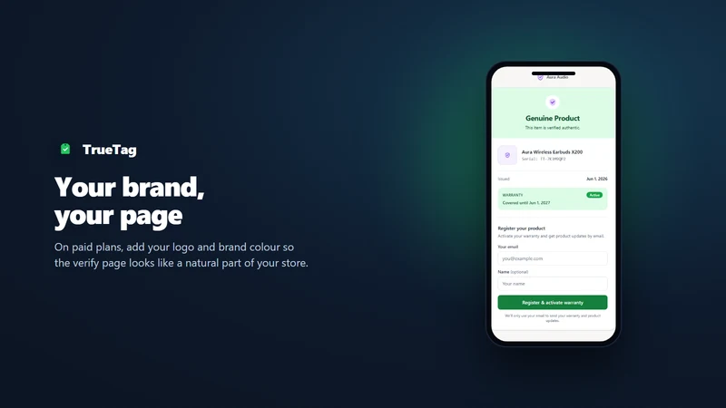 TrueTag: Serial QR & Warranty