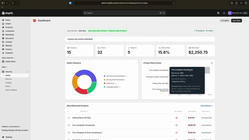 ReturnIQ: AI‑Powered Insights