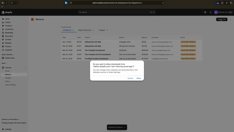 ReturnIQ: AI‑Powered Insights