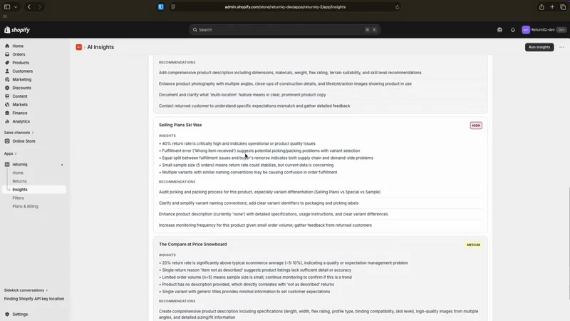 ReturnIQ: AI‑Powered Insights