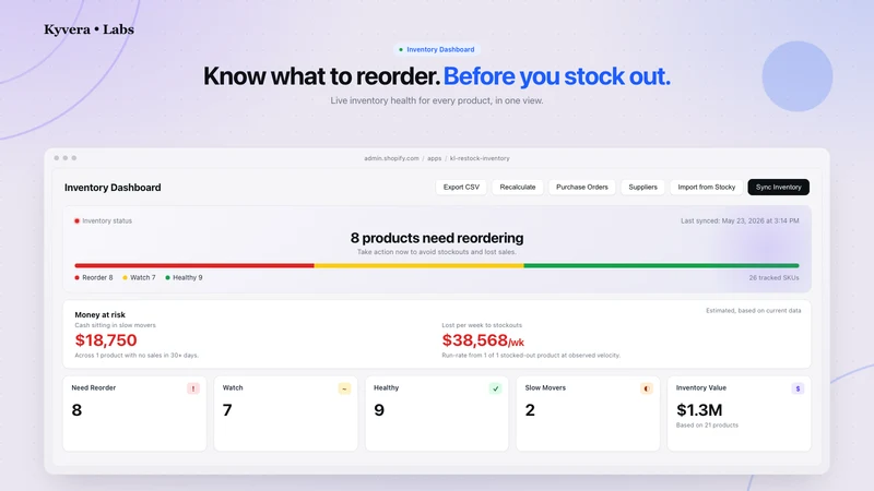 Restock & Inventory Manager