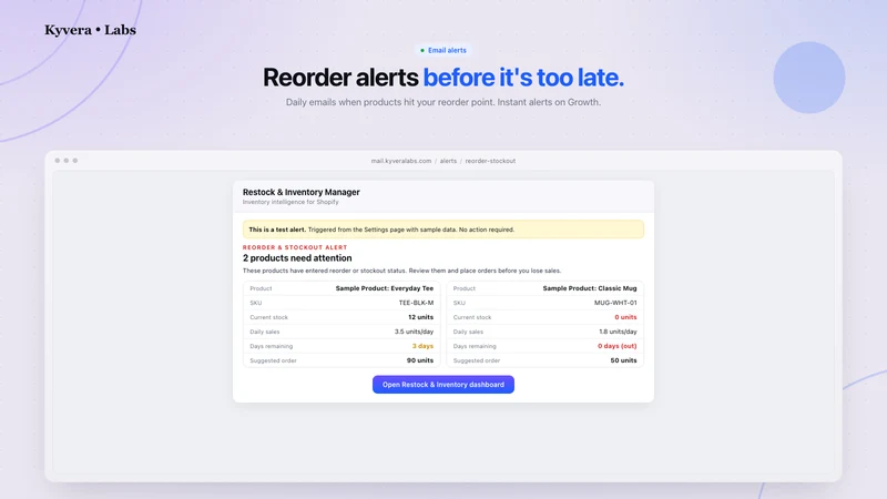 Restock & Inventory Manager