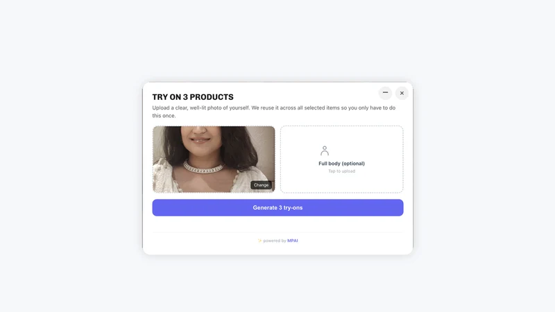 MyProductAI Virtual Try‑On