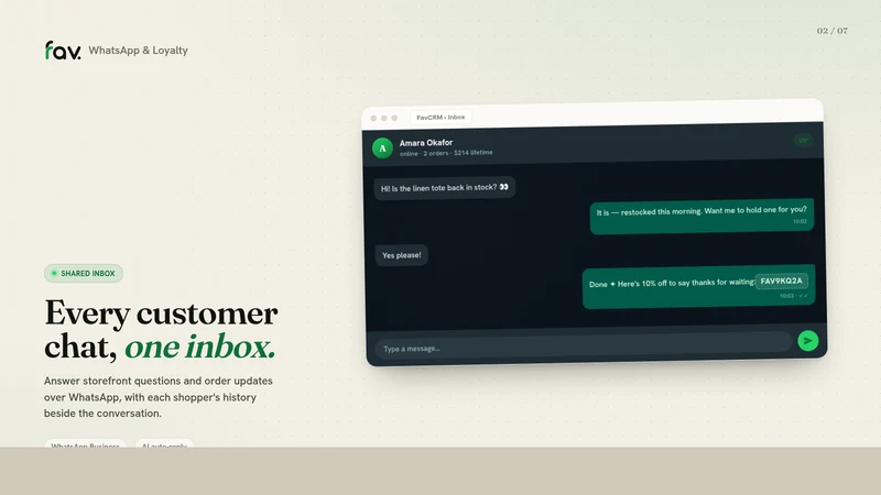 FavCRM: WhatsApp & Loyalty