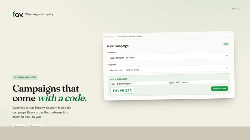 FavCRM: WhatsApp & Loyalty