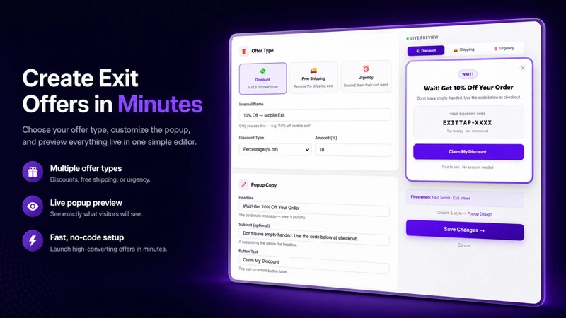 ExitTap — Cart Recovery