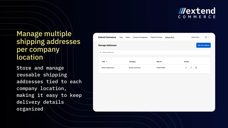 Extend B2B Address Book
