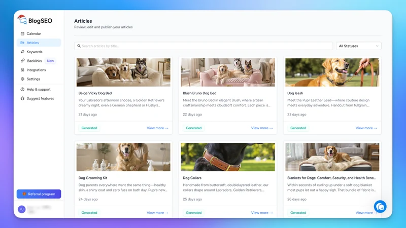 BlogSEO: AI Blog & Backlinks