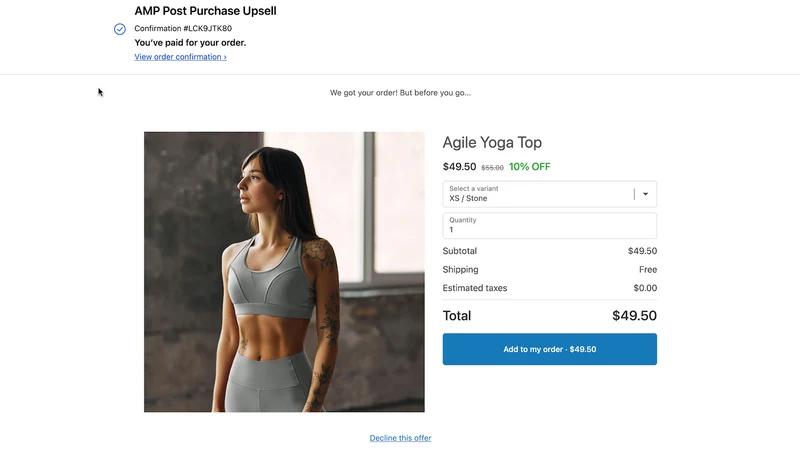 Profit Upsells ‑ Aft Checkout