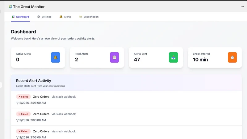 Order Alert Hub