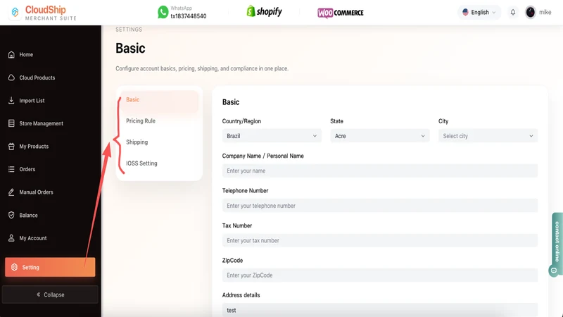 cloudShip ‑ dropshipping