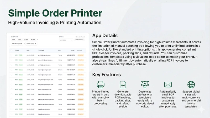 Simple Order Printer PDF