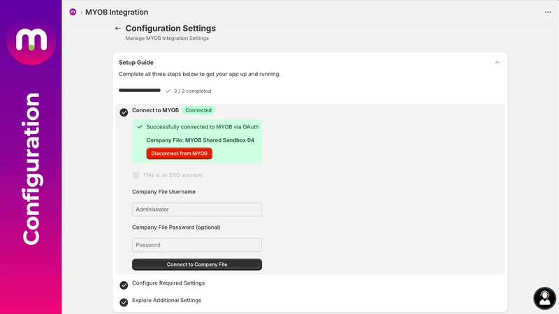 MYOB ‑ MYOB Integration