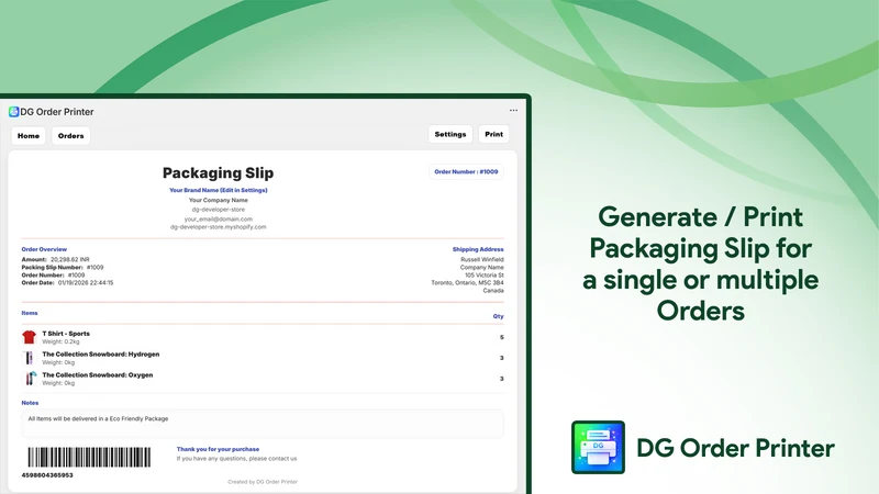 DG Order Printer