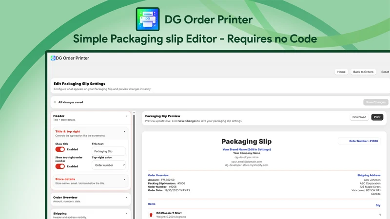 DG Order Printer