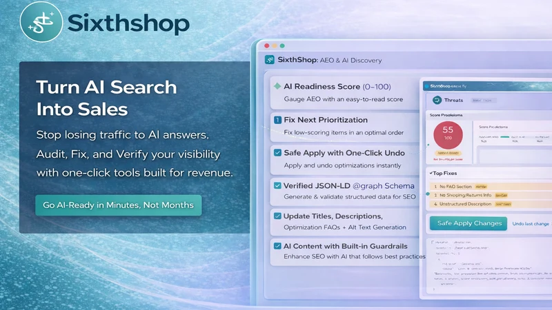 SixthShop:AI SEO,JSON,ALT Text