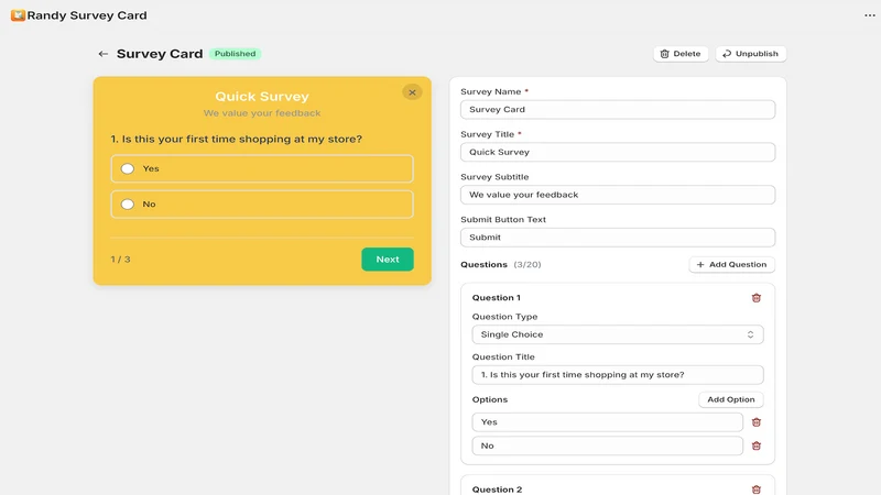 Randy Survey Card