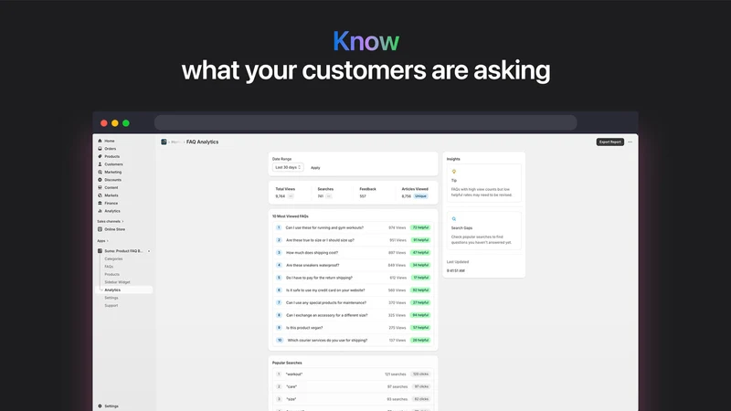 Sumo Product FAQ Builder + AI