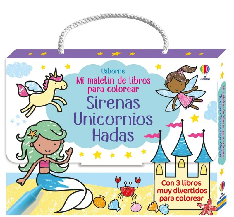 Mi maletín de libros para colorear - Sirenas, unicornios y hadas
