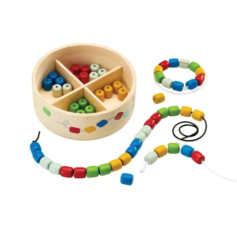 Caja enhebrar cuentas de madera – PlanToys