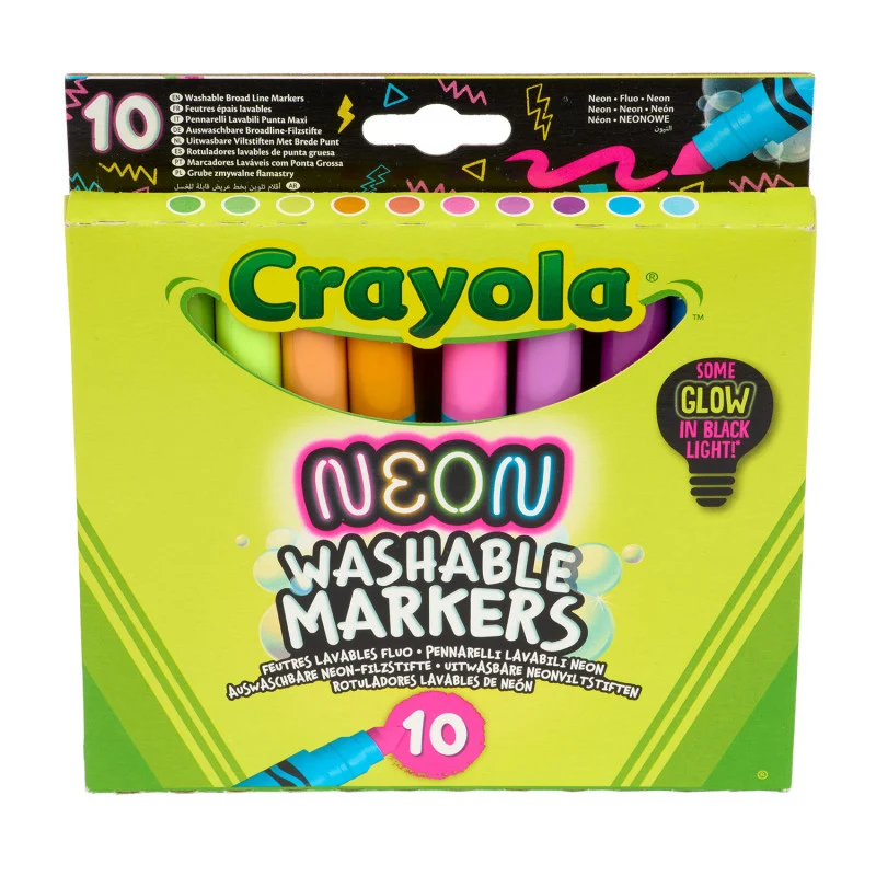 10 rotuladores lavables NEON - Crayola (Liquidación)