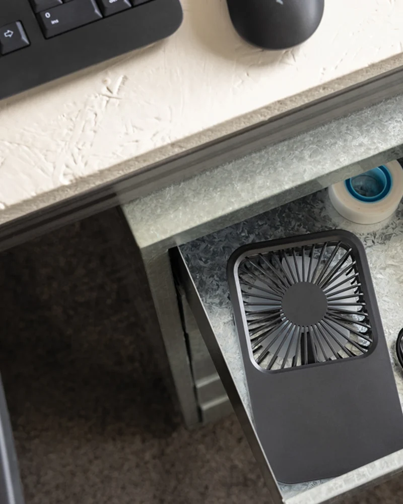 Ventilador de mesa plástico reciclado para personalizar