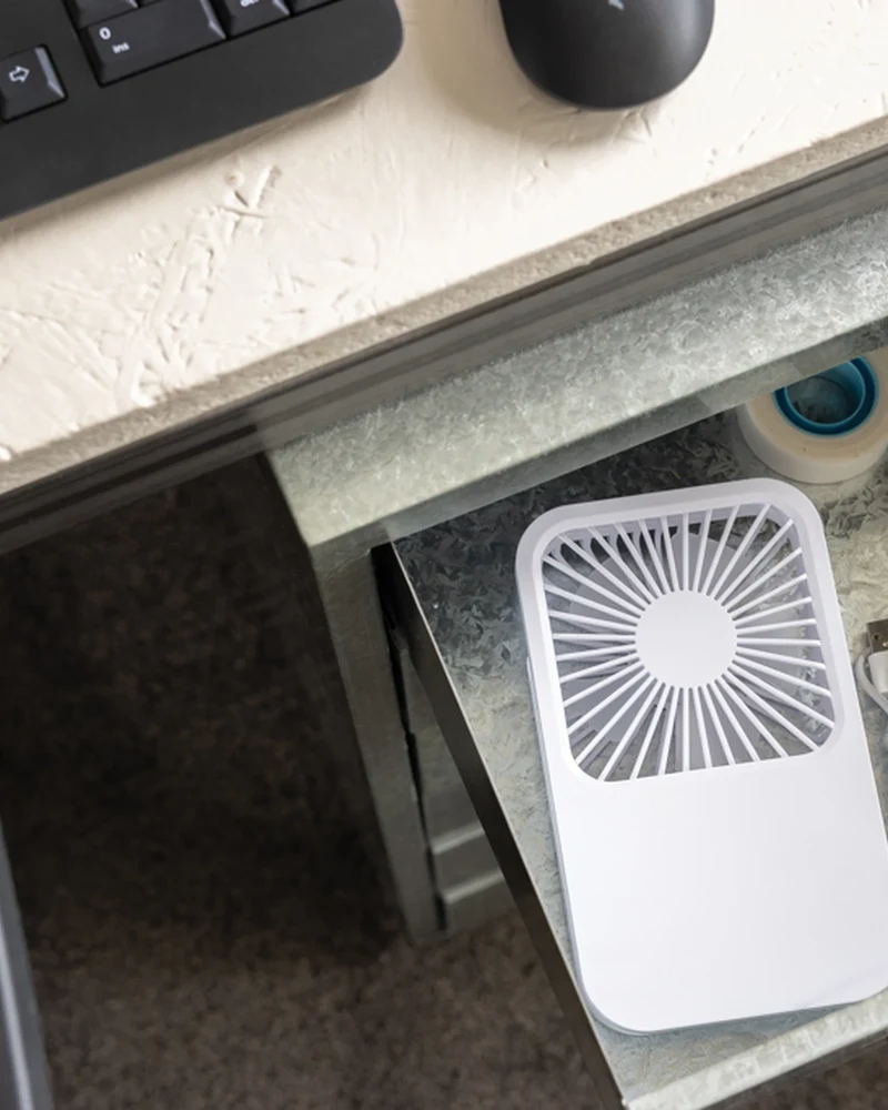 Ventilador de mesa plástico reciclado para personalizar