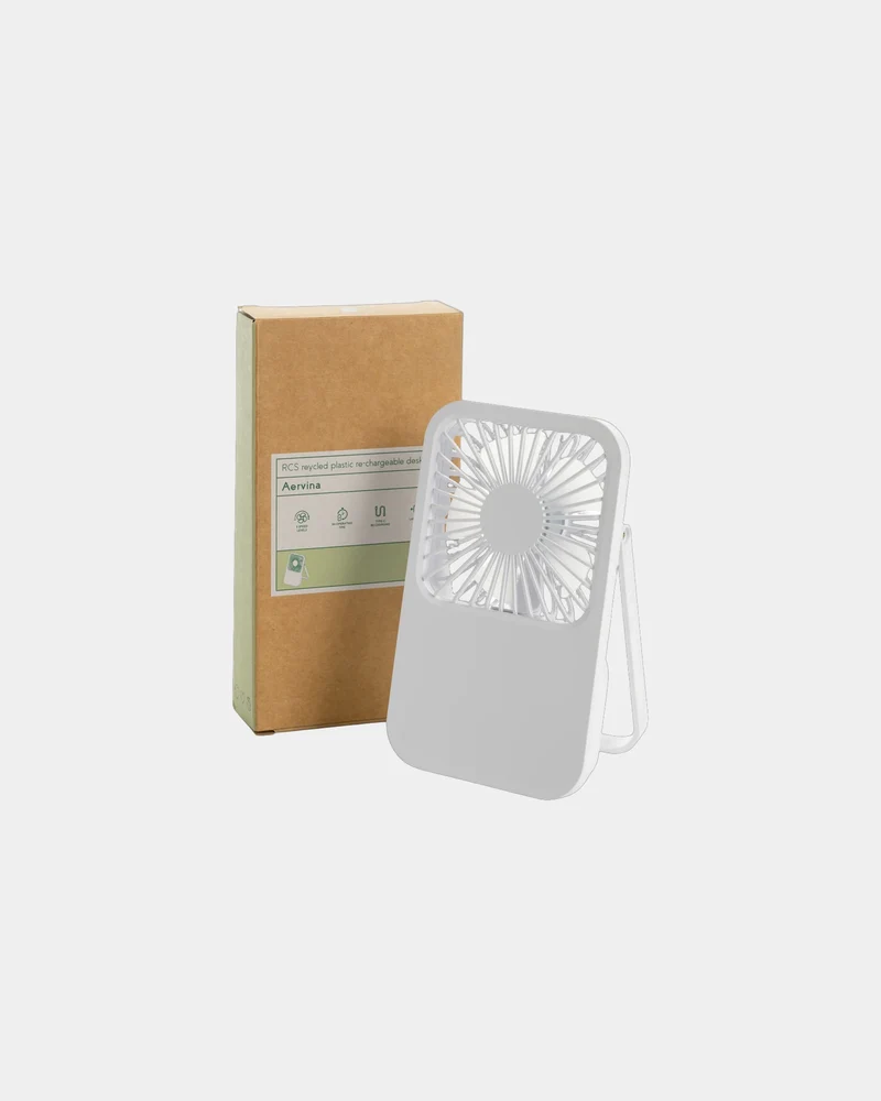 Ventilador de mesa plástico reciclado para personalizar