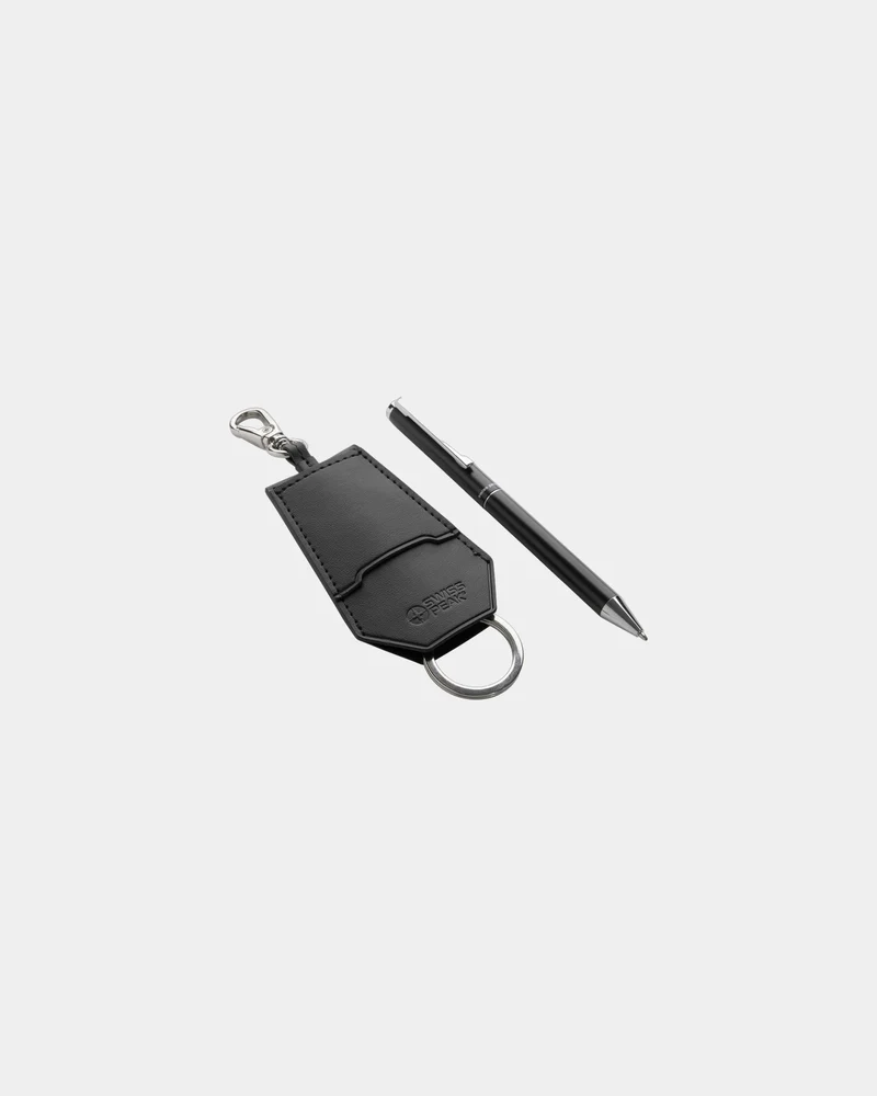 Set llavero y bolígrafo reciclado RCS para personalizar