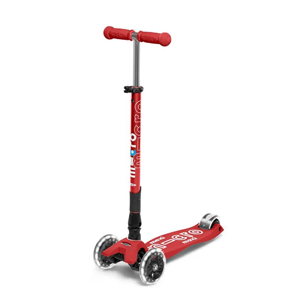 Patinete Maxi Micro Deluxe Led Plegable Rojo