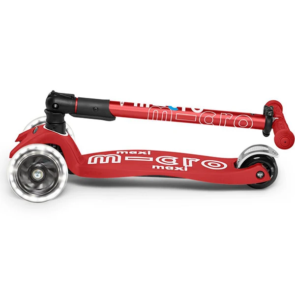 Patinete Maxi Micro Deluxe Led Plegable Rojo