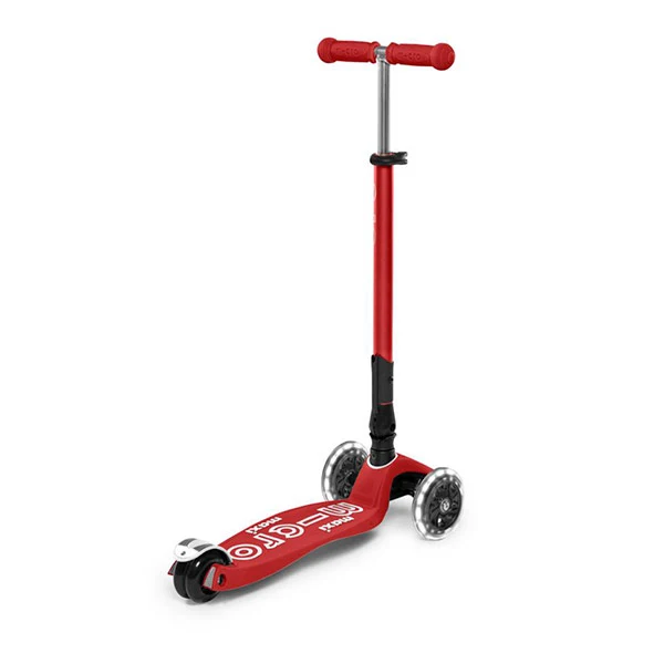 Patinete Maxi Micro Deluxe Led Plegable Rojo