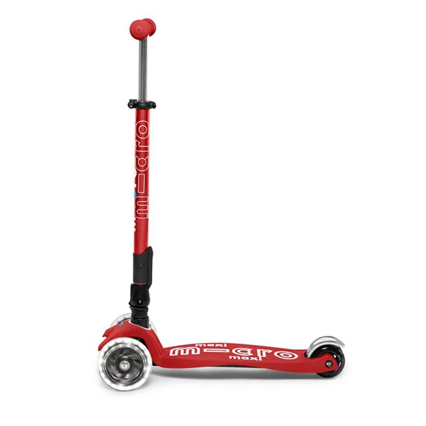Patinete Maxi Micro Deluxe Led Plegable Rojo