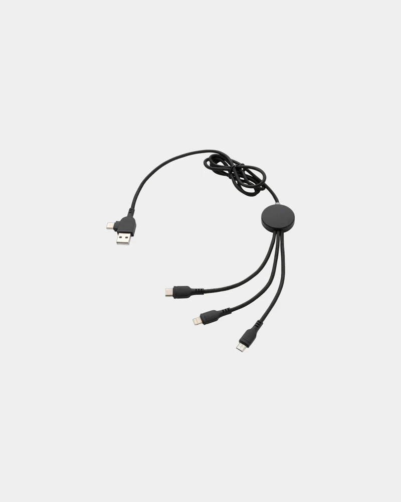 Cable 6 en 1 luminoso nylon 120 cm para personalizar