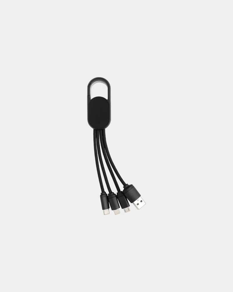 Cable de carga 4 en 1 con mosquetón para personalizar