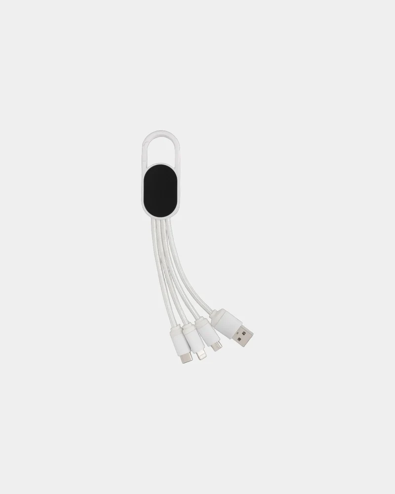 Cable de carga 4 en 1 con mosquetón para personalizar