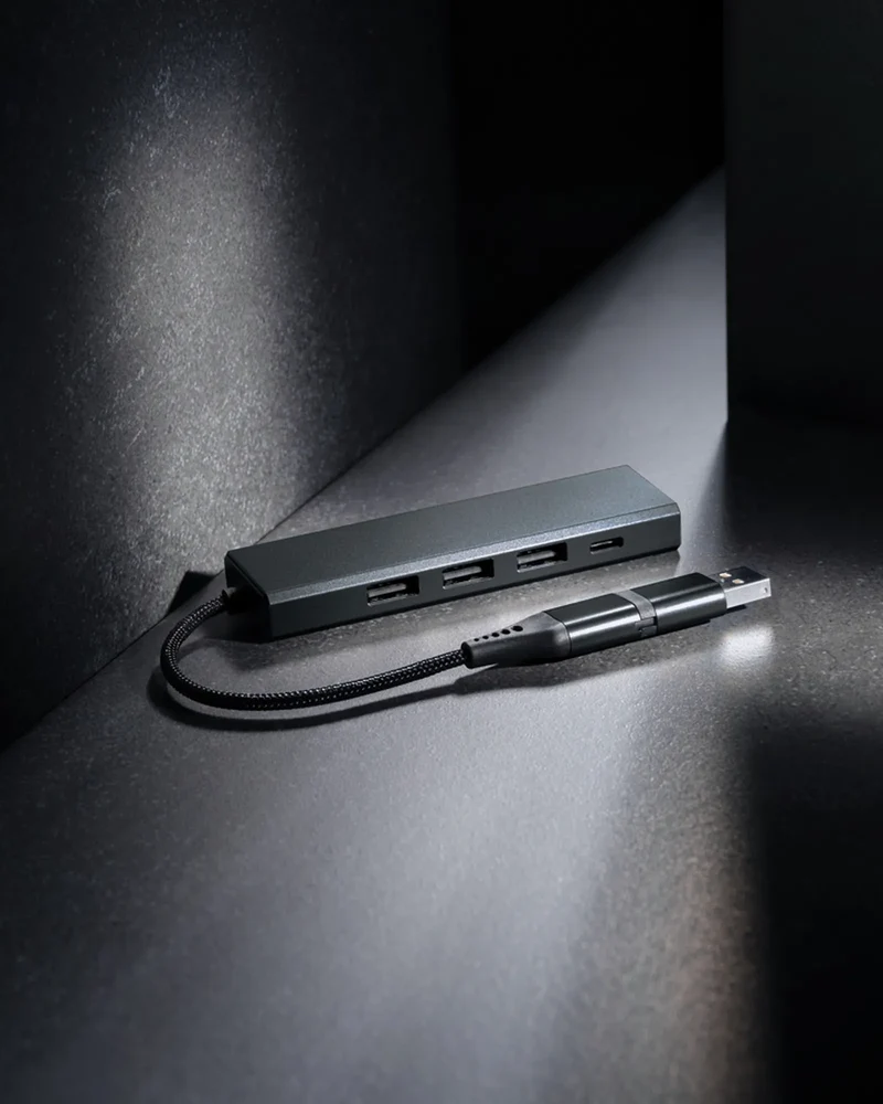 Hub USB aluminio reciclado RCS Terra para personalizar