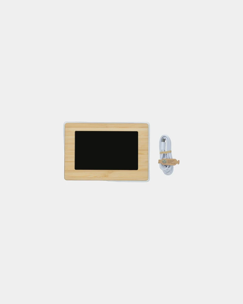 Reloj de pared LED bambú reciclado Utah para personalizar