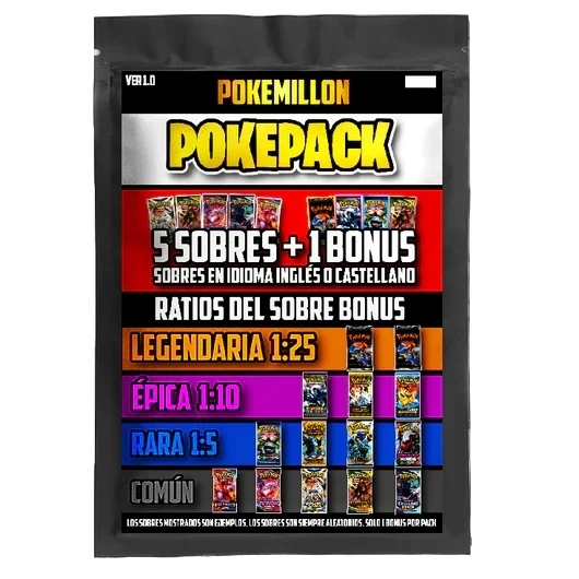 POKEPACK Base Set | 5 Sobres + Bonus | Mystery Box Base Set 1ed 1:25