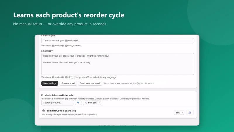 Repeatly ‑ Reorder Reminders