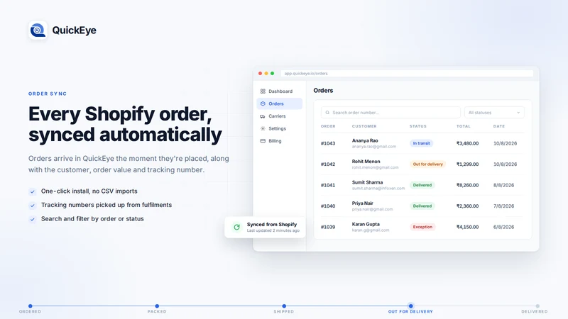 QuickEye: Order Tracking & EDD