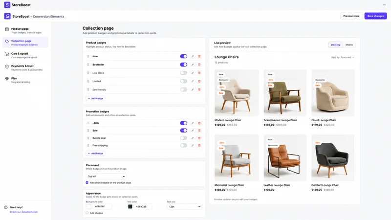 StoreBoost Conversion Elements
