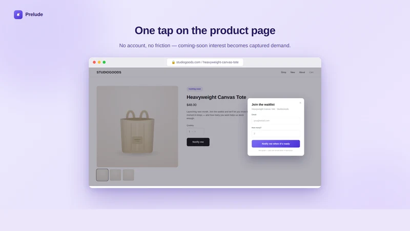 Prelude ‑ Waitlist & Demand