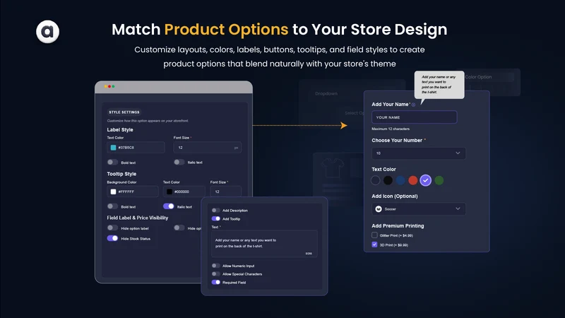 POA: Product Options & Addons
